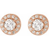 14K Rose 1/2 CTW Lab-Grown Diamond Halo-Style Earrings