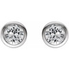 Sterling Silver Natural White Sapphire Bezel-Set Earrings
