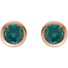 14 Karat Rose Gold Lab Grown Alexandrite Bezel Set Earrings |$875