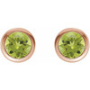 14 Karat Rose Gold Natural Peridot Bezel Set Earrings |$666