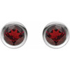 Sterling Silver Natural Mozambique Garnet Bezel Set Earrings |$264