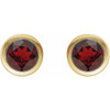 14K Yellow Natural Mozambique Garnet Bezel-Set Earrings