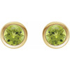 14K Yellow Natural Peridot Bezel-Set Earrings