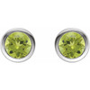 Platinum Natural Peridot Bezel Set Earrings |$775