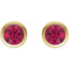 14K Yellow Lab-Grown Ruby Bezel-Set Earrings