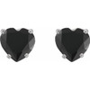 14 Karat White Gold Natural Onyx Heart Earrings |$464