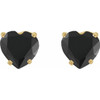 14K Yellow Natural Onyx Heart Earrings