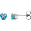 14 Karat White Gold Natural Swiss Blue Topaz Heart Earrings |$357