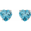 14 Karat White Gold Natural Swiss Blue Topaz Heart Earrings |$357