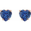 14 Karat Rose Gold Lab Grown Blue Sapphire Heart Earrings |$494