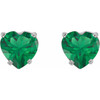 14 Karat White Gold Lab Grown Emerald Heart Earrings |$595