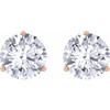  Created Moissanite Earrings in 14 Karat Rose Gold 4 mm Round Forever One Moissanite Earrings