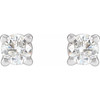 White Diamond Earrings in 14 Karat White Gold 1/5 Carat Diamond Stud Earrings