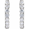 14K White 1/2 CTW Lab-Grown Diamond Hoop Earrings