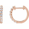 14K Rose 1/2 CTW Lab-Grown Diamond Hoop Earrings