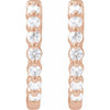 14K Rose 1/3 CTW Lab-Grown Diamond Hoop Earrings