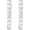 14K White 1/3 CTW Lab-Grown Diamond Hoop Earrings