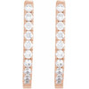 14K Rose 1/2 CTW Lab-Grown Diamond Hoop Earrings