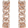14K Rose 1/2 CTW Lab-Grown Diamond Hoop Earrings