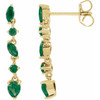 14K Yellow Natural Emerald Earrings