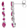 14 Karat White Gold Lab Grown Ruby Earrings |$534