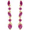 14K Yellow Natural Ruby Earrings