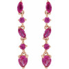 14K Rose Lab-Grown Ruby Earrings