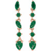 14 Karat Rose Gold Lab Grown Emerald Earrings |$479