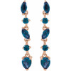 14 Karat Rose Gold Lab Grown Blue Sapphire Earrings |$480