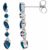 14 Karat White Gold Lab Grown Blue Sapphire Earrings |$530