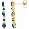 14 Karat Yellow Gold Lab-Grown Blue Sapphire Earrings