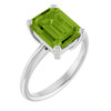 Sterling Silver Natural Peridot Ring