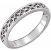 Genuine Amethyst Ring in 14 Karat White Gold Amethyst Stackable Ring  