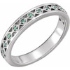 Genuine Emerald Ring in 14 Karat White Gold Emerald Stackable Ring  