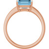 14K Rose Natural Sky Blue Topaz Ring
