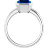 14K White Lab-Grown Blue Sapphire Ring