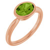14K Rose Natural Peridot Ring