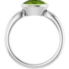 Platinum Natural Peridot Ring