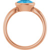 14K Rose Natural Swiss Blue Topaz Ring
