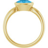14K Yellow Natural Swiss Blue Topaz Ring
