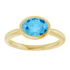 14K Yellow Natural Swiss Blue Topaz Ring
