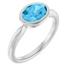 Platinum Natural Swiss Blue Topaz Ring