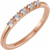 14K Rose Natural Rainbow Moonstone Cabochon Stackable Ring