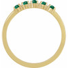 14K Yellow Natural Emerald Cabochon Stackable Ring