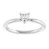 Sterling Silver Natural White Sapphire Heart Solitaire Ring