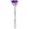 Sterling Silver Natural Amethyst Heart Solitaire Ring
