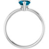 Sterling Silver Natural London Blue Topaz Heart Solitaire Ring