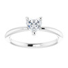 Sterling Silver Natural White Sapphire Heart Solitaire Ring