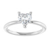 Platinum Natural White Sapphire Heart Solitaire Ring