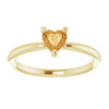14K Yellow Natural Citrine Heart Solitaire Ring